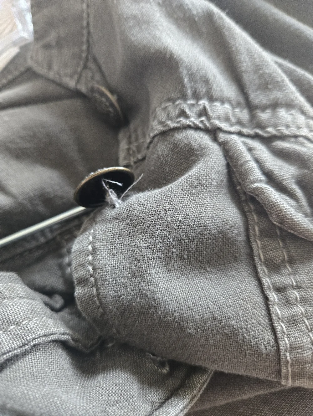 Free People• Emilia Military Utility Jacket with Lace Hem In Bitter Olive.Sz XS - Picture 16 of 16